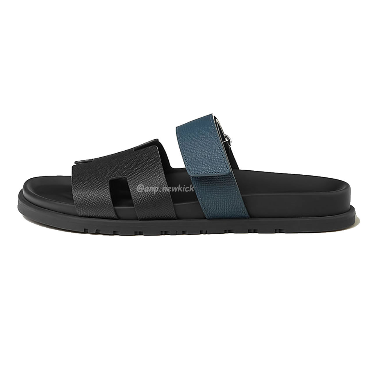 Hermes Chypre Sandal Noir Bleu Celeste (1) - newkick.vip